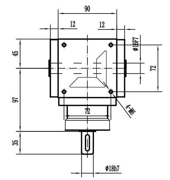 HDA09系列換向器：HDA09-2：1-E外形安裝尺寸圖3